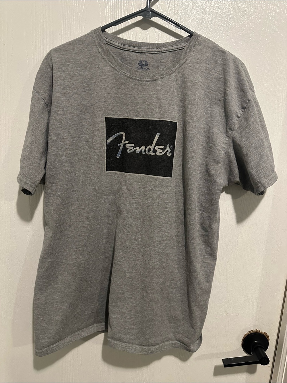 Fender Gray Short Sleeve Tee with Black Logo